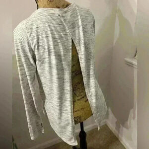 ZYIA ACTIVE melange long sleeve open back gym top size XL